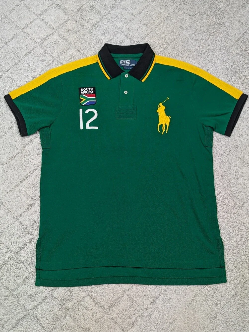 Polo Ralph Lauren Shirt Mens L Green South Africa Big Pony Rugby Polo Sport